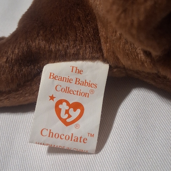 Vintage Chocolate The Moose Ty Beanie Babies Tag Protector 5thGen Retired - Picture 4 of 8